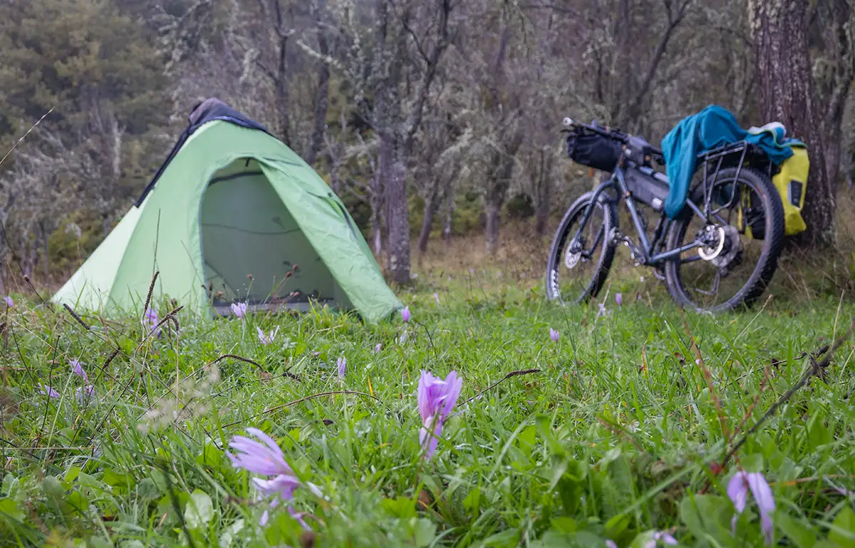 tenda in bici