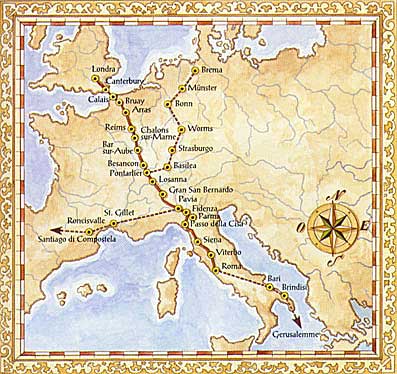 Mappa della Via Francigena